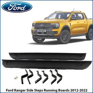 OE STYLE RUNNING BOARDS SIDE STEPS BLACK FOR DOUBLE CAB FORD RANGER T6 2012-2022 - Picture 1 of 11