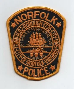 Norfolk (Virginia) Police Uniform Shield Patch, Mint - Picture 1 of 1