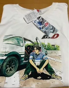 Rare M(JPN)size Initial D Men's T-shirt White AE86 Takumi Fujiwara from Japan - Picture 1 of 5