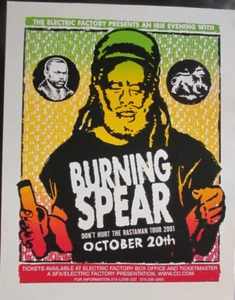 Burning Spear Concert POSTER Silkscreen 18" X 22" October 20th Electric Factory - Picture 1 of 1