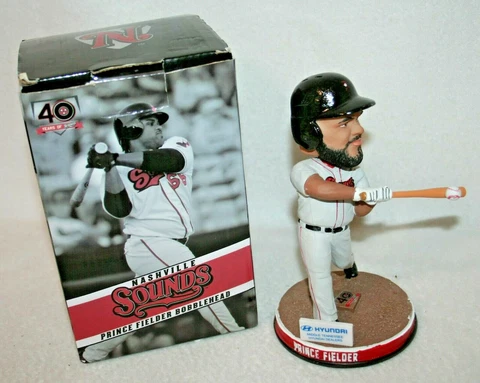 2017 PRINCE FIELDER Nashville Sounds Baseball BOBBLEHEAD New In Box BREWERS Cover