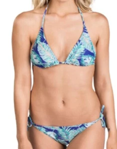 O'NEILL REVERSIBLE TRIANGLE BIKINI PERFORM WOVEN BLUE GREEN MULTI SIZE UK 6 EU34 - Picture 1 of 9