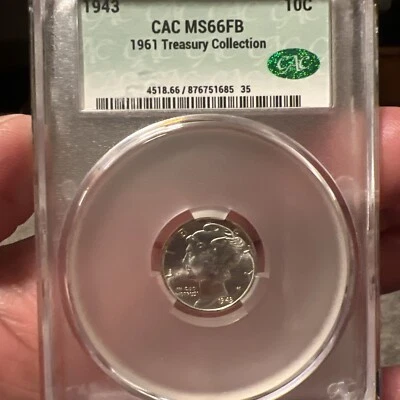 1943 10c CAC MS66 FB 1961 Treasury Collection - Image 1 of 2