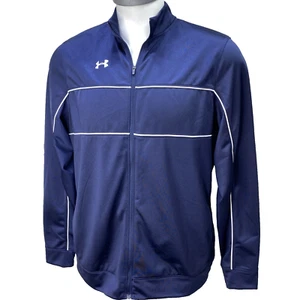 Under Armour UA Jacket Mens Size L Blue Full Zip Loose Fit Coldgear X12 - Picture 1 of 8