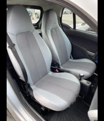 CAR SEAT COVERS (2 pcs) | Made for SMART | Gray Leatherette with Gray-Black Net - Image 1 of 4