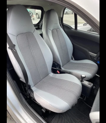 CAR SEAT COVERS (2 pcs) | Made for SMART | Gray Leatherette with Gray-Black Net Foto 1 de 4