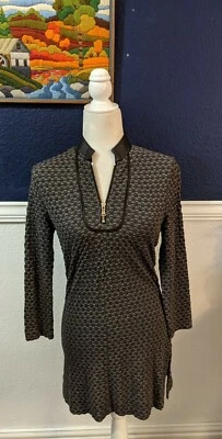 Mini Vestido Etcetera Ajustado Manga Larga Pullover Gris Texturizado Talla Pequeña S Foto 1 de 4