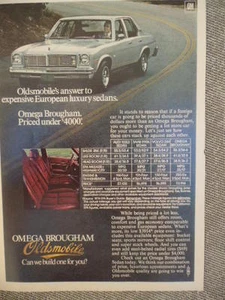 VINTAGE 1976 OLDS OMEGA BROUGHAM AD-NOT A REPRODUCTION - Picture 1 of 3