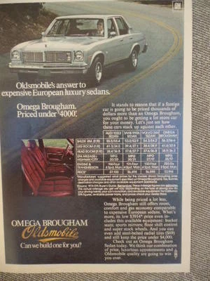 VINTAGE 1976 OLDS OMEGA BROUGHAM AD-NOT A REPRODUCTION - Image 1 of 3