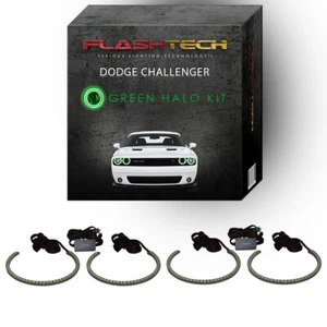 Green Waterproof LED Headlight Halo kit for 15-23 Dodge Challenger Headlights - Picture 1 of 5