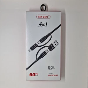 Cable de carga cargador universal 4 en 1 multi USB cable para todos los teléfonos móviles Reino Unido - Imagen 1 de 2