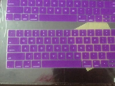 Silicone Keyboard Cover Skin  Macbook Pro 13 15 Touch Bar purple bundle 3 pieces - Image 1 of 3