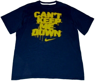 Новый без ЯРЛЫКОВ Nike для мальчиков размер XL «Не могу держать меня вниз» короткий рукав темно-синий хлопок футболка - Изображение 1 из 4