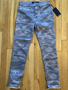 Hudson Jeans Womens 25 Green Barbara High Waist Super Skinny Ankle Camo Stretchy - Picture 1 of 10