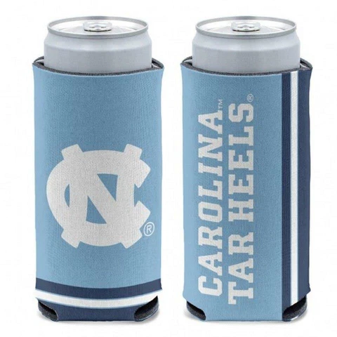 North Carolina Tar Heels 12oz Slim Can Cooler [NEW] Seltzer Coozie Claw Holder Cover