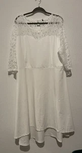 Women’s RC Fuiisky Beautiful Lace White Plus Size 5XL Wedding Reception Dress - Picture 1 of 8