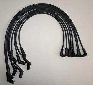 BBC CHEVY 396-427-454 BLACK 8mm HEI Spiral Core SPARK PLUG WIRES 45 DEGREE ENDS - Picture 1 of 1