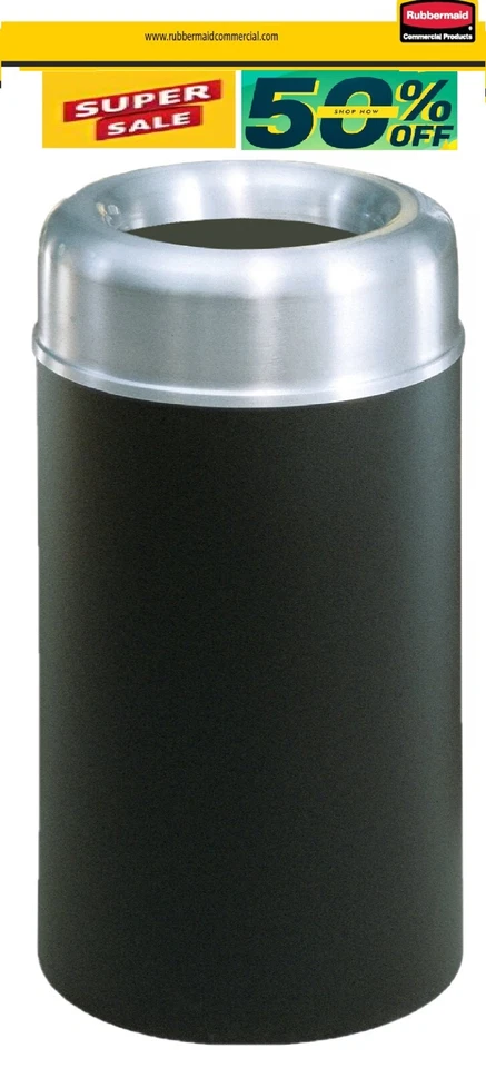 Rubbermaid Commercial Crowne Trash Can 15 Gallon Open Top AOT15 Wastebasket NIB - Image 1 of 4