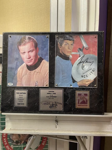 WILLIAM SHATNER Leonard Nimoy Star Trek Photo Plaque Signed Autograph PSA/DNA Cover