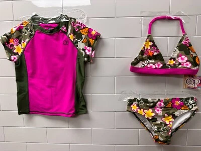 OP NIÑAS 3 PIEZAS. TRAJE DE BAÑO RASHGUARD BIKINI CONJUNTO CAMUFLAJE ASST TALLAS NUEVO Foto 1 de 3