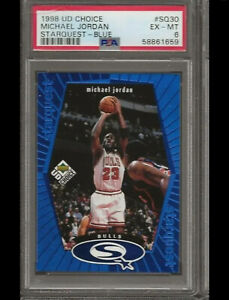 1998-99 UD Choice Michael Jordan Starquest bleu #SQ30 Chicago Bulls PSA 6 EX-MT