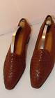 Medium Brown COLE HAAN Women's Woven Leather Loafers 9 AA ITALY with Pedag Holid