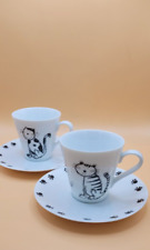 Set of 2  Cats  Espresso Cups with saucers 5cm x 5cm by Gallery