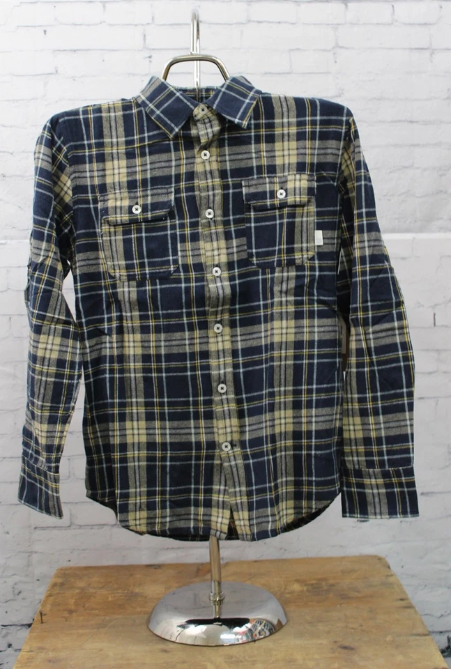 Burton Brighton сплетенный L/S рубашка мальчиков молодежи средний затмение спуск клетку новый  - Изображение 1 из 1