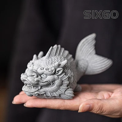 13.6cm Exquisitely Dragon Fish Tea Pet Ornament handmade Accessory Decorative - Image 1 of 4