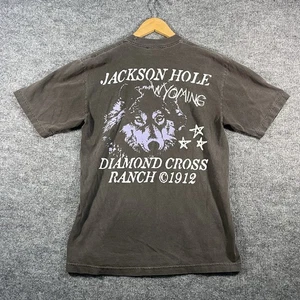 Camiseta Diamond Cross Ranch Jackson Hole Wyoming Wolf para hombre camiseta gráfica mediana - Imagen 1 de 7