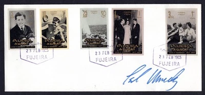 UAE FUJEIRA 1965 POSTMASTER OF FUJEIRA COVER WITH AUTOGRAPH OF "TED KENNEDY" - Image 1 of 2