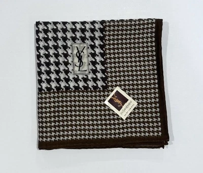 Новый с Ярлыками мужской носовой платок YSL коричневый гончая абстрактный хлопок карман квадратный 18» - Изображение 1 из 4