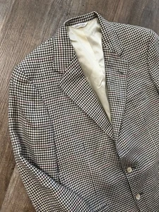 Polo University Club Ralph Lauren black blue houndstooth silk blazer jacket 42L - Picture 1 of 10