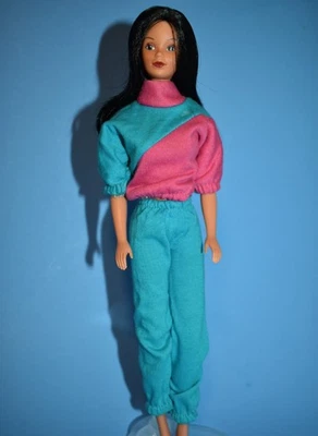 Vintage Barbie Doll Clothes “B” Active Fashion Outfit 2180 AQUA Pink TOP & Pants - Image 1 of 4