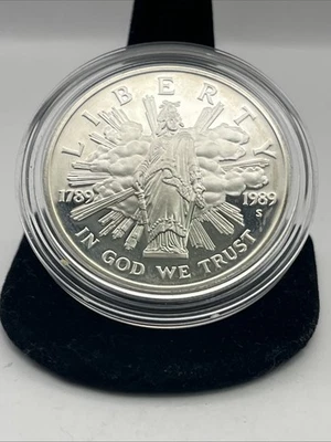 1989-S Congressional Bi-Centennial Proof Commemorative Silver Dollar - Image 1 of 2