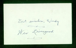 383, Wes Livengood, Original Signed/Autograph, Index Card, Reds, "1939" - Picture 1 of 4