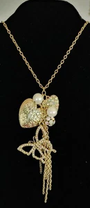 Gold blinged out chunkcharm necklace from CAPELLI of New York - 19" w/extension - Picture 1 of 12