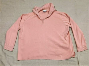 Talbots Womens Pink Long Sleeve Sweater, 1/4 Zip/Mock Neck - Size 2x Petite - Picture 1 of 7
