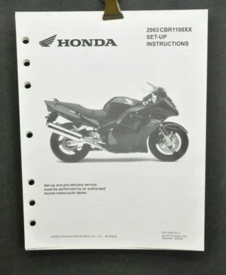 Honda CBR1100 XX manual de configuração 2003 montagem pré-entrega instruções de serviço - Imagem 1 de 4