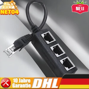 LAN Kabel Verbinder RJ45 Adapter Netzwerk Verlängerung Mehrfachstecker 1 auf 3 - Bild 1 von 12