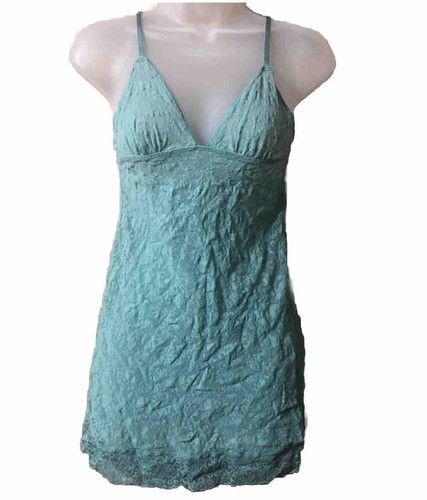 UNDERCOVER Victoria's Secret abito slip pizzo trasparente lingerie chemise verde taglia media