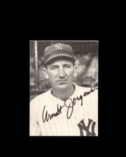 Art Jorgens Signed 1972 TCMA The 30's Mini New York Yankees Autograph