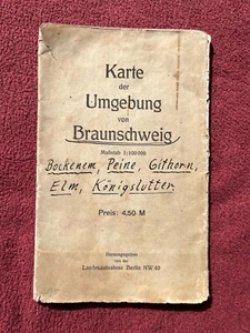 Map 1920 BRAUNSCHWEIG-WOLFENBÜTTEL-1:100000-Königslutter-Peine-Velpke-Hornburg - Picture 1 of 6