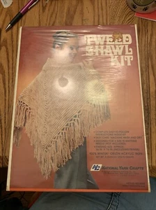 National Yarn Crafts Tweed Shawl Making Kit Vintage - Picture 1 of 6
