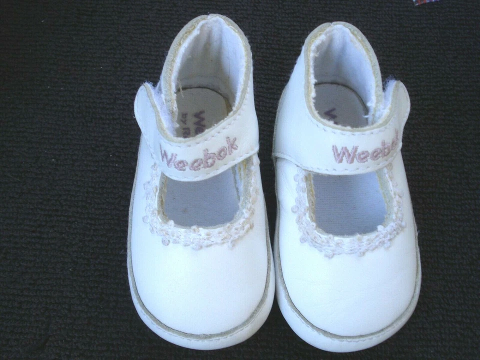Zapatos Mary Jane Weebok Infantil Niña Cuero Blanco Talla 2 Foto 1 de 4