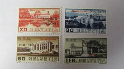 SWITZERLAND OFFICIAL LEAGUE OF NATIONS 2057 TO 2060 SPECIMEN MH 1938 - Image 1 of 2