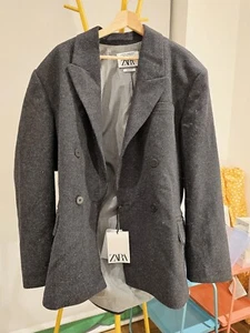 Zara Herren Regular Fit Woll Blazer Grau Gr. L - Bild 1 von 3