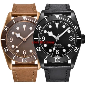 41 mm esferas estériles bisel de café negro cristal zafiro NH35 reloj automático para hombre - Imagen 1 de 20