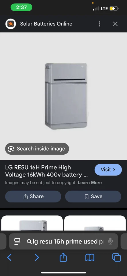 Batería LG 16H Prime | 16kWh | 400V | Alta Tensión Foto 1 de 1