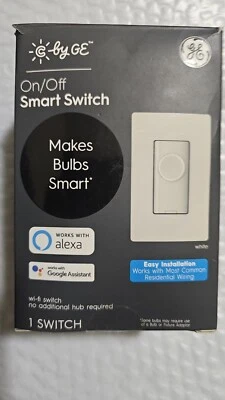 C by GE On/Off Smart Switch Wi-Fi Works with Google Assistant White NEW - Image 1 of 4